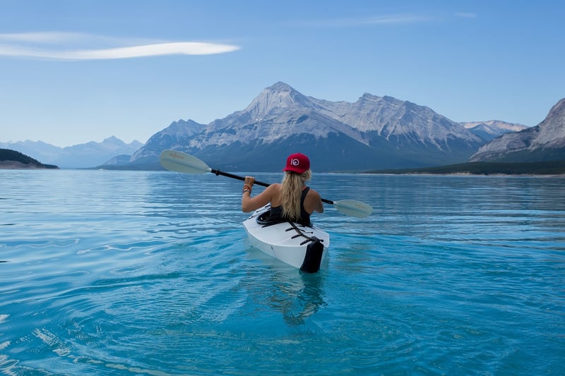Kayaking in a tranquil lake